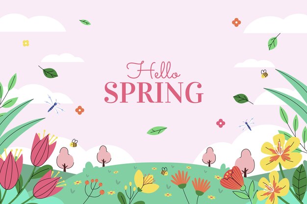 Fondo plano para la temporada de primavera.