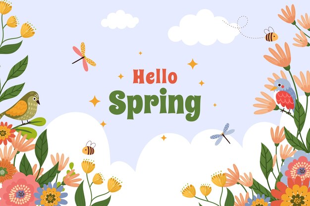 Fondo plano para la temporada de primavera.