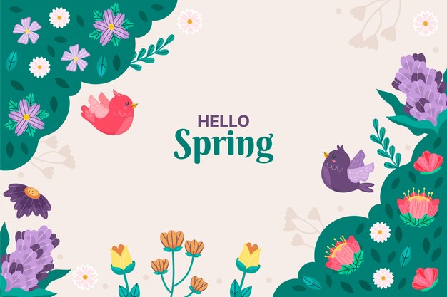 Fondo plano para la temporada de primavera.