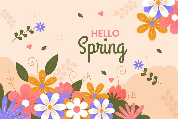 Fondo plano para la temporada de primavera.