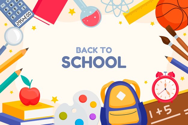 Fondo plano para la temporada de regreso a la escuela