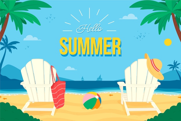 Fondo plano para la temporada de verano