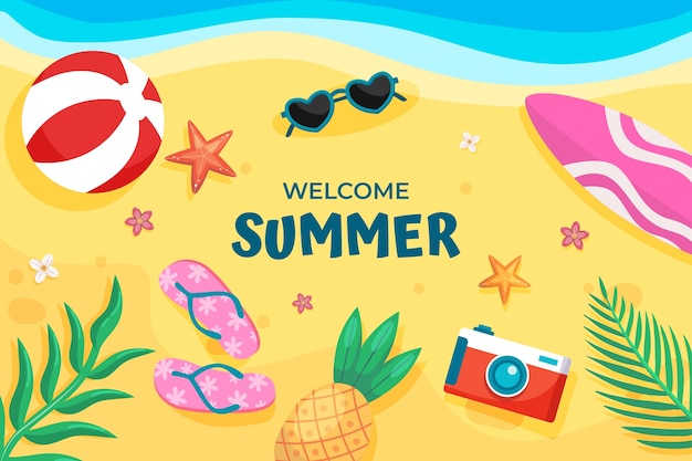 Fondo plano para la temporada de verano