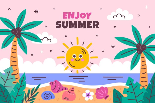 Fondo plano para la temporada de verano