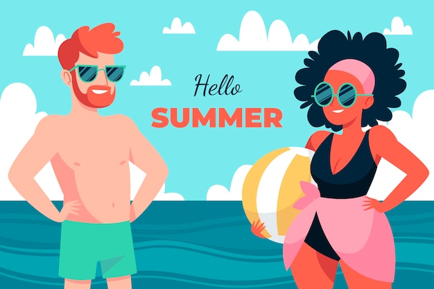 Fondo plano para la temporada de verano