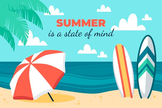 Fondo plano para la temporada de verano