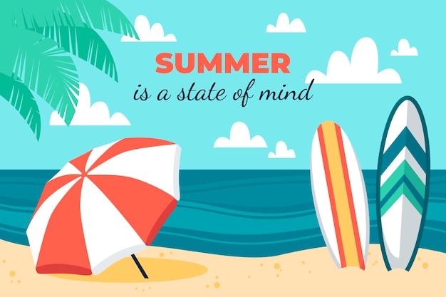 Fondo plano para la temporada de verano