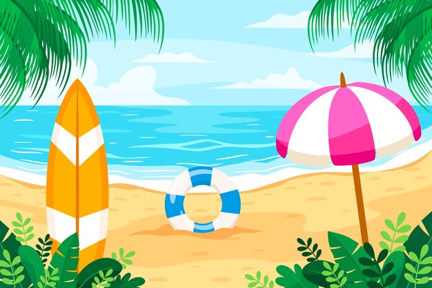Fondo plano para la temporada de verano