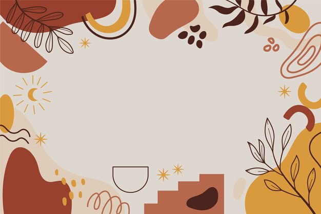 Fondo plano terracota dibujado a mano