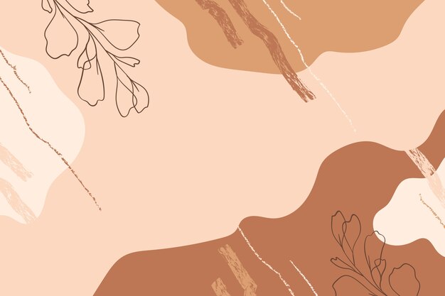 Fondo plano terracota dibujado a mano