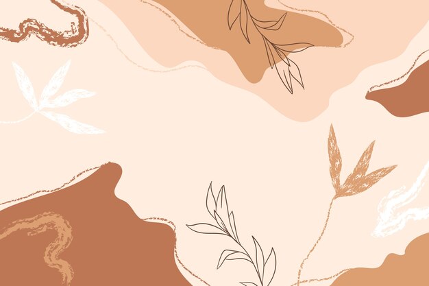 Fondo plano terracota dibujado a mano