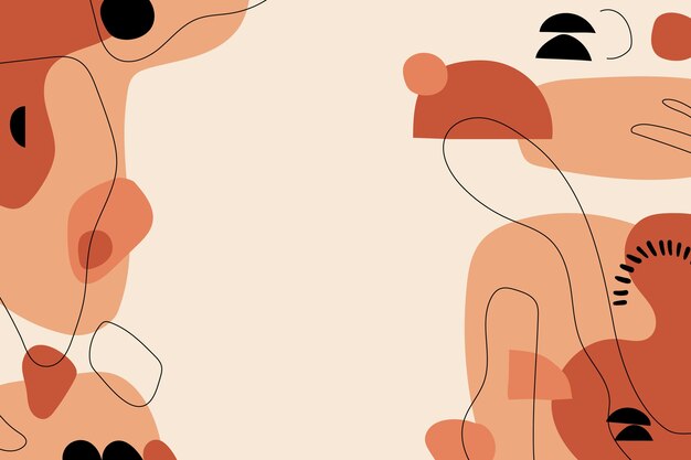Fondo plano terracota dibujado a mano