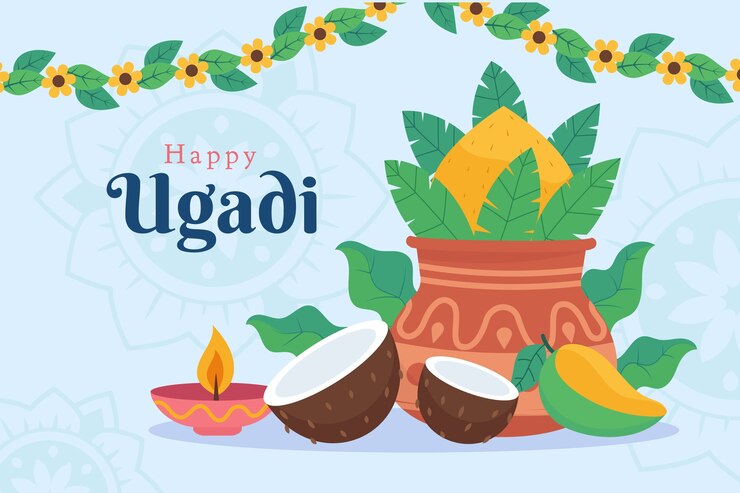 Vector gratuito fondo plano ugadi