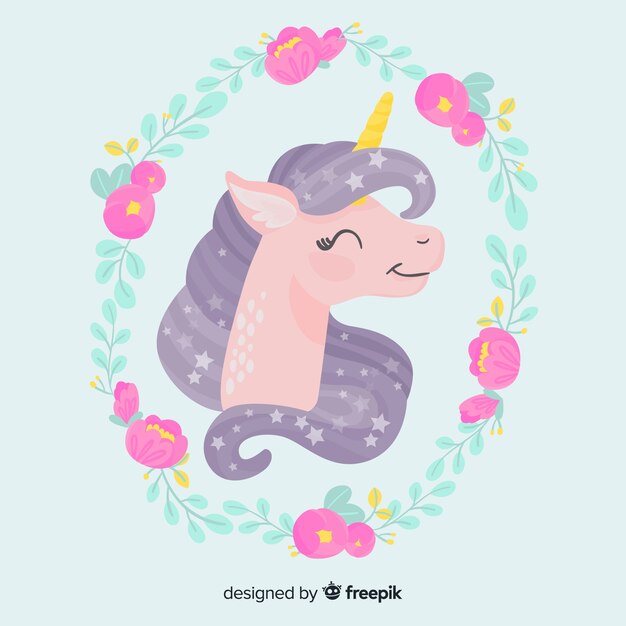 Fondo plano de unicornio