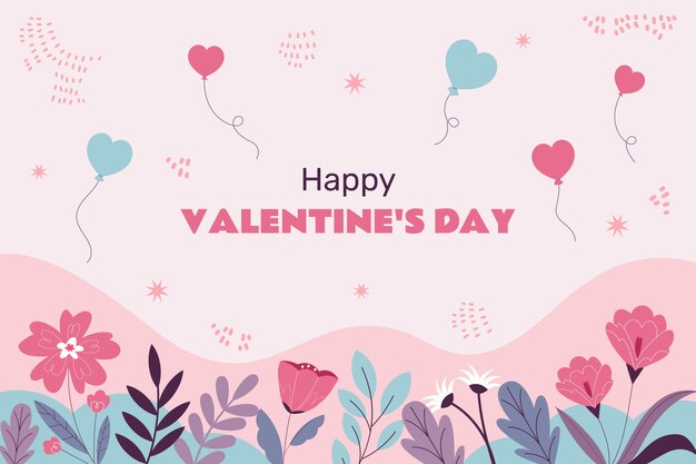 Fondo plano para las vacaciones del Día de San Valentín