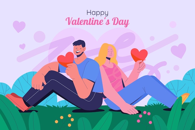 Vector gratuito fondo plano para las vacaciones del día de san valentín