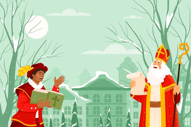 Fondo plano para las vacaciones holandesas de sinterklaas