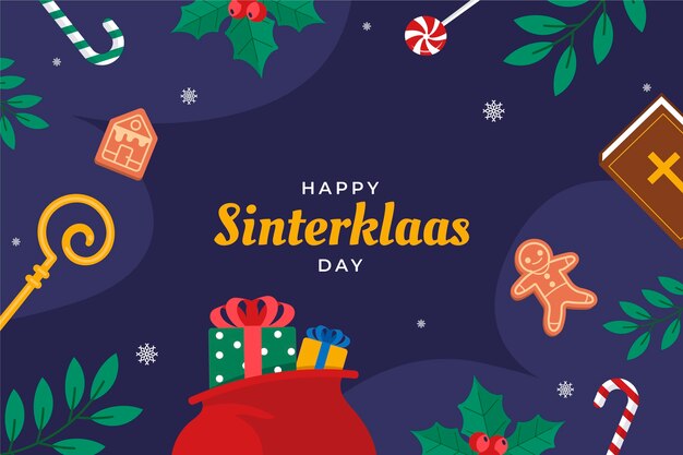 Fondo plano para las vacaciones holandesas de sinterklaas