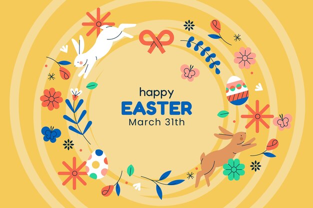 Un fondo plano para las vacaciones de Pascua.