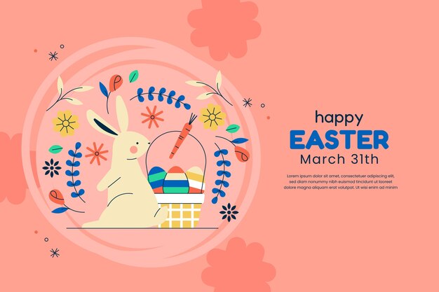 Un fondo plano para las vacaciones de Pascua.
