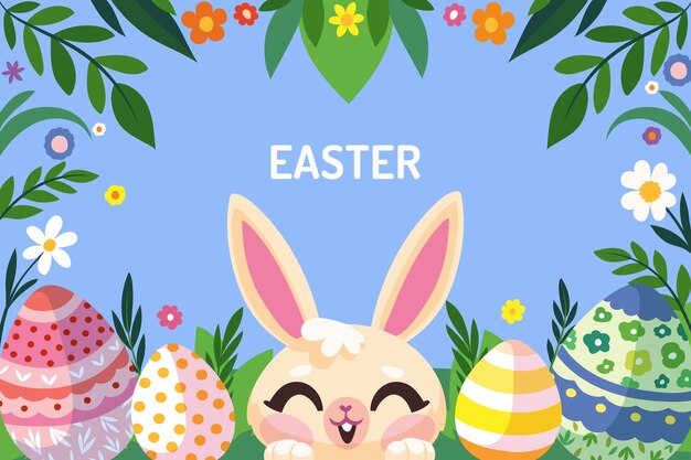 Un fondo plano para las vacaciones de Pascua.