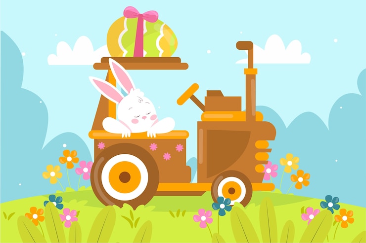 Vector gratuito un fondo plano para las vacaciones de pascua.