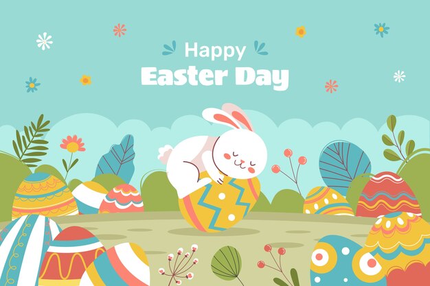 Un fondo plano para las vacaciones de Pascua.
