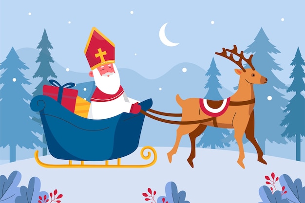 Vector gratuito fondo plano para vacaciones en sinterklaas