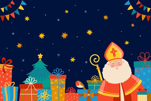 Fondo plano para vacaciones en sinterklaas