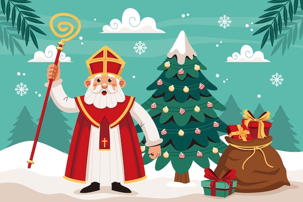 Fondo plano para vacaciones en sinterklaas