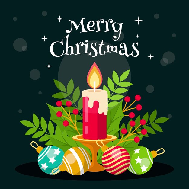 Fondo plano de velas de navidad