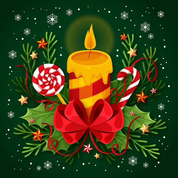 Fondo plano de velas de navidad