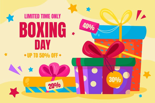 Fondo plano de venta y compras de boxing day