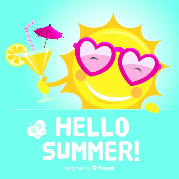 Vector gratuito fondo plano de verano hola