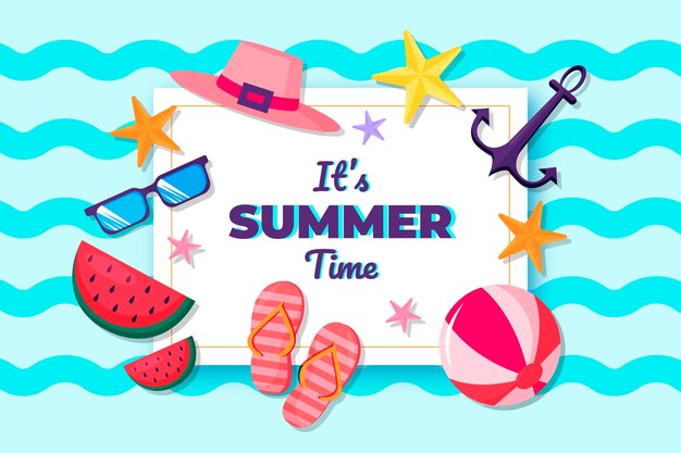 Fondo plano de verano