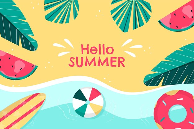 Fondo plano de verano