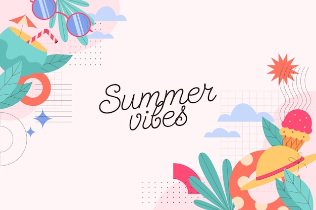 Fondo plano de verano