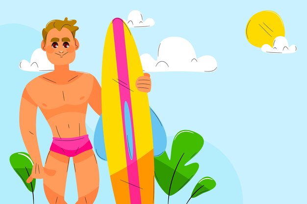 Fondo plano de verano