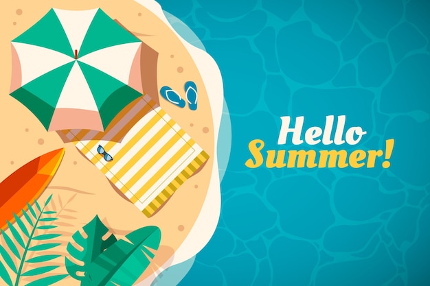Fondo plano para el verano