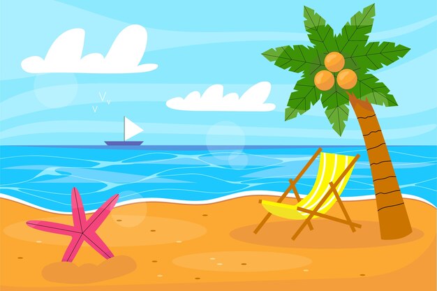 Fondo plano para el verano