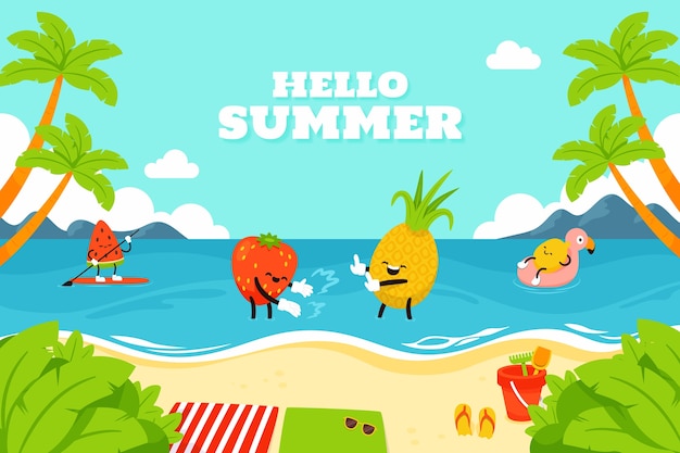Fondo plano para el verano