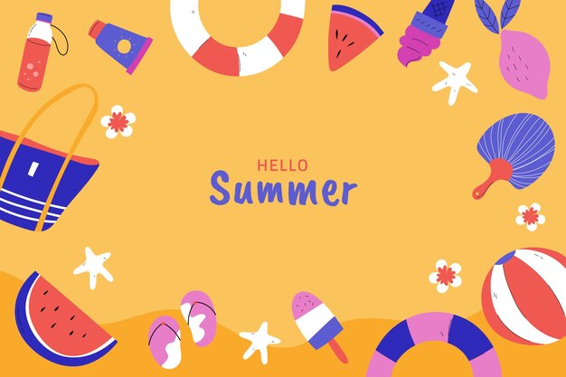 Fondo plano para el verano