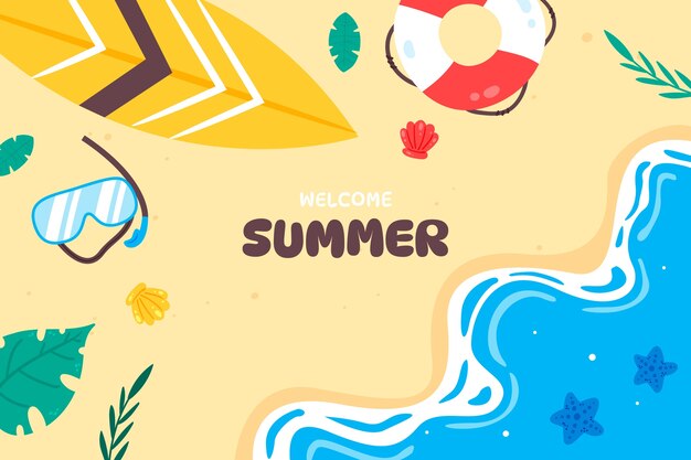 Fondo plano para el verano