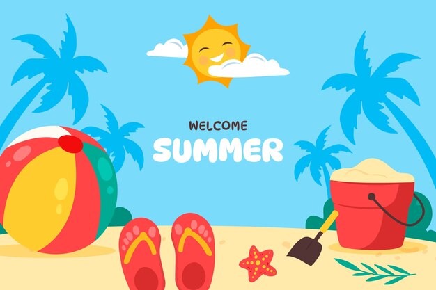 Fondo plano para el verano