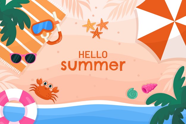 Fondo plano para el verano