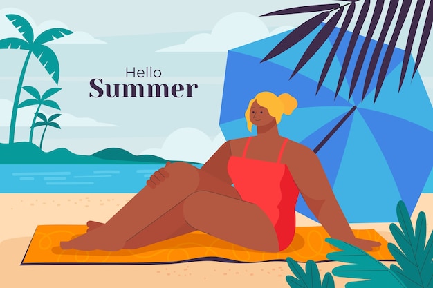 Fondo plano para el verano