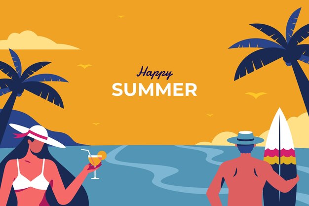 Fondo plano para el verano