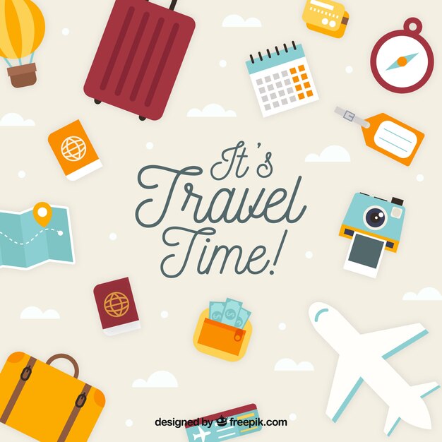 Fondo plano de viaje