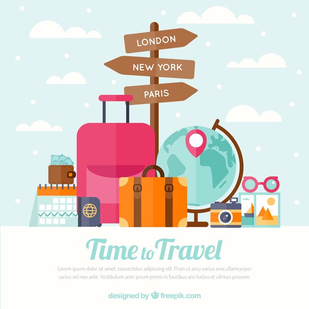 Fondo plano de viaje