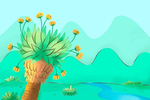 Fondo de planta frailejon acuarela